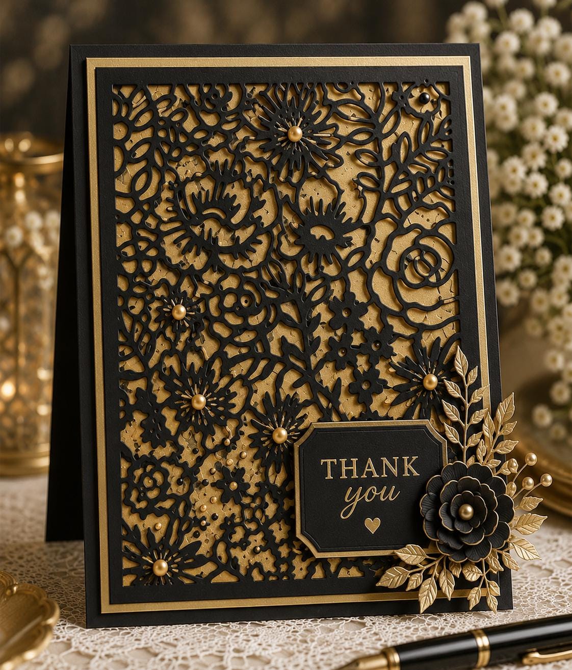 Floral Frame Cutting Die | Rectangle Hollow Flower Metal Die