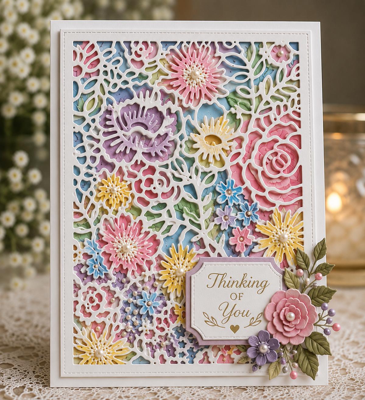 Floral Frame Cutting Die | Rectangle Hollow Flower Metal Die
