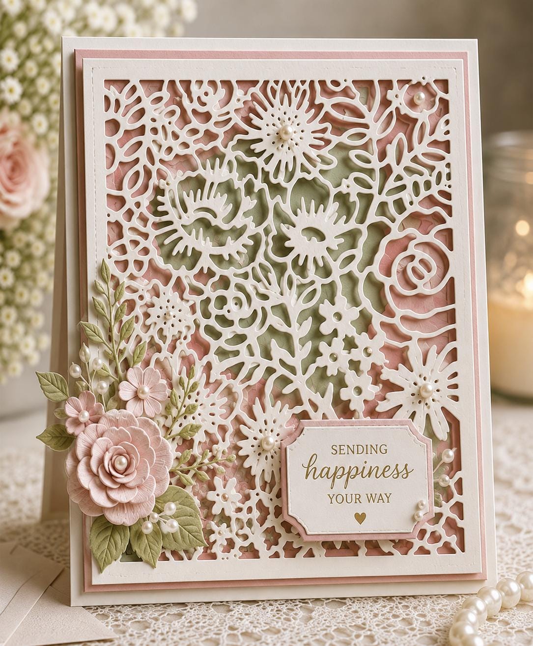 Floral Frame Cutting Die | Rectangle Hollow Flower Metal Die