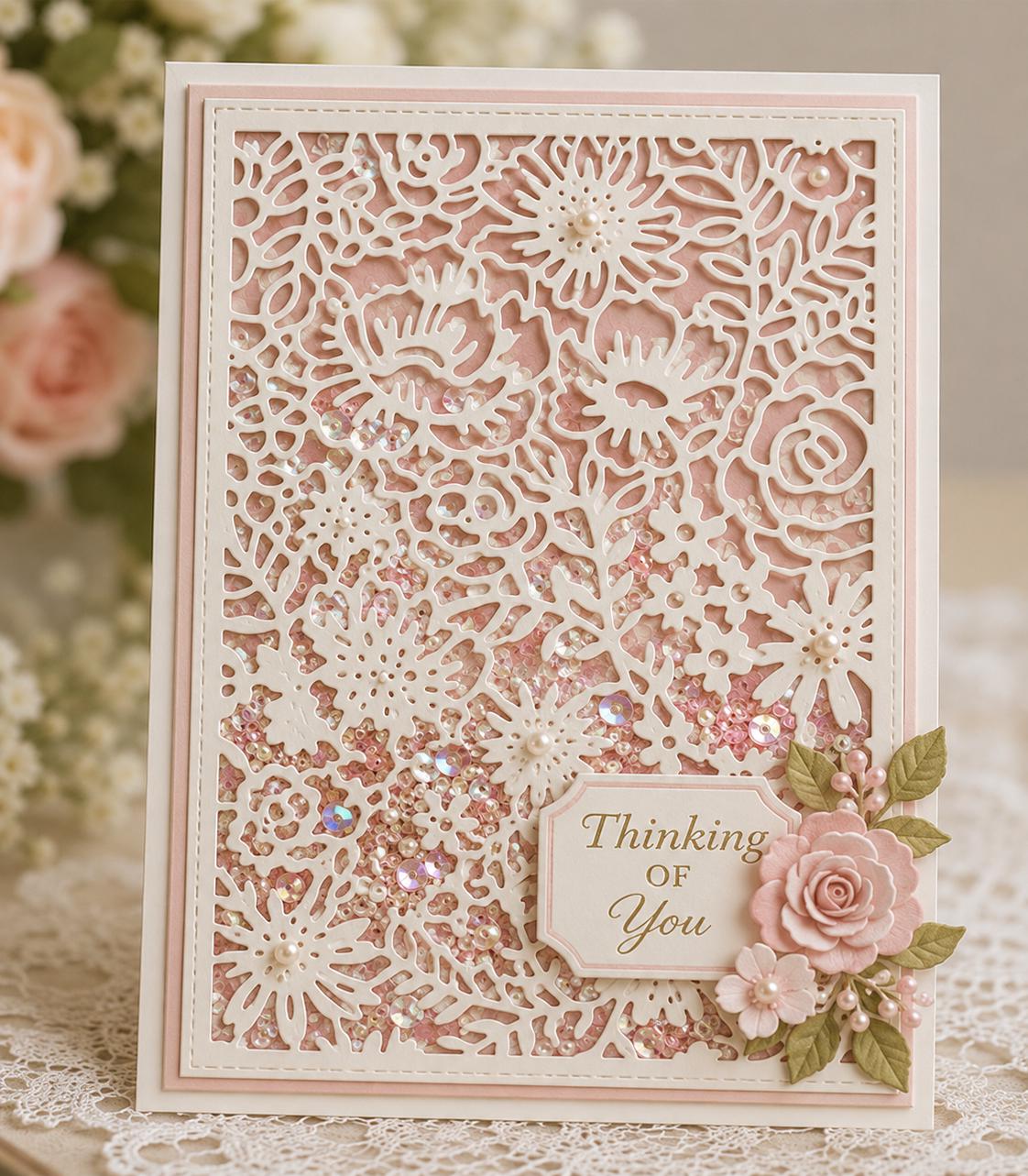 Floral Frame Cutting Die | Rectangle Hollow Flower Metal Die