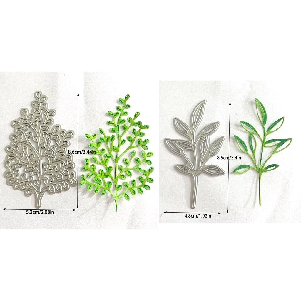 Leaf Metal Cutting Dies Set for Paper Crafts, 2 Tree Leaves for Card Making & Scrapbooking