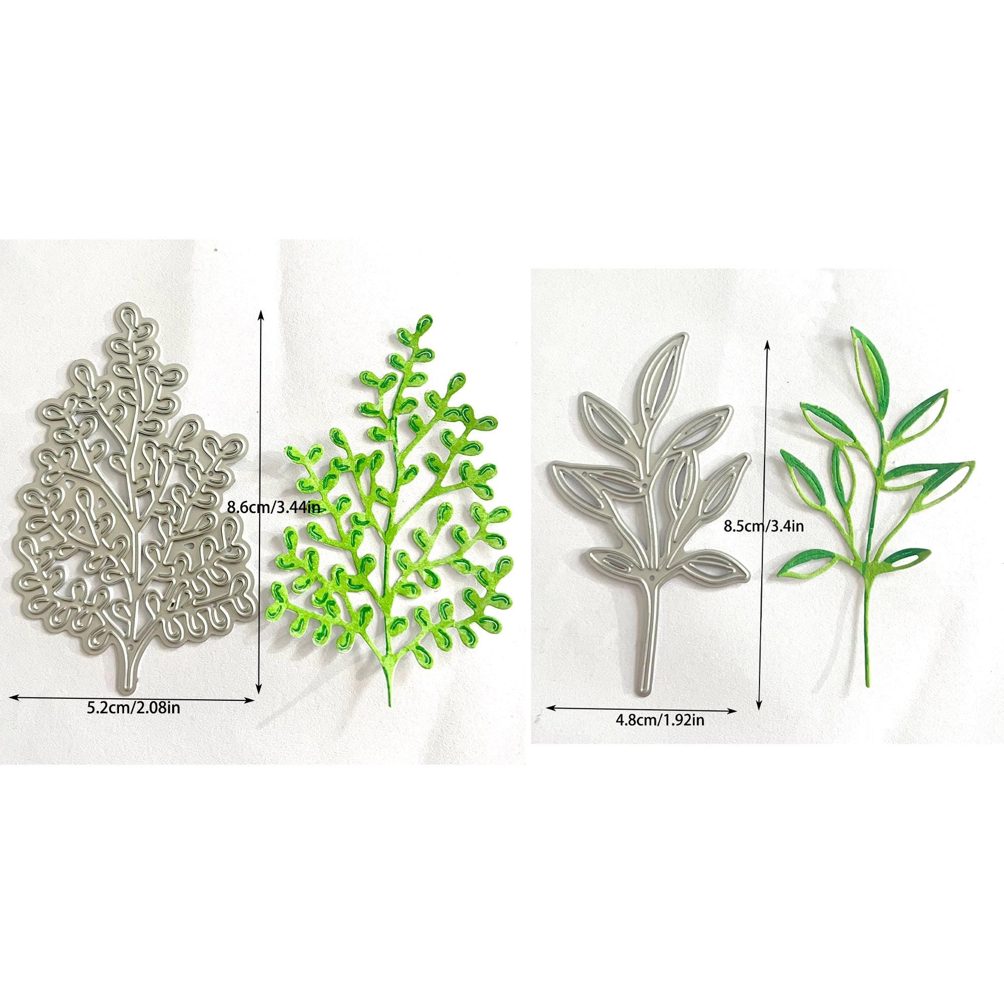 Leaf Metal Cutting Dies Set for Paper Crafts, 2 Tree Leaves for Card Making & Scrapbooking