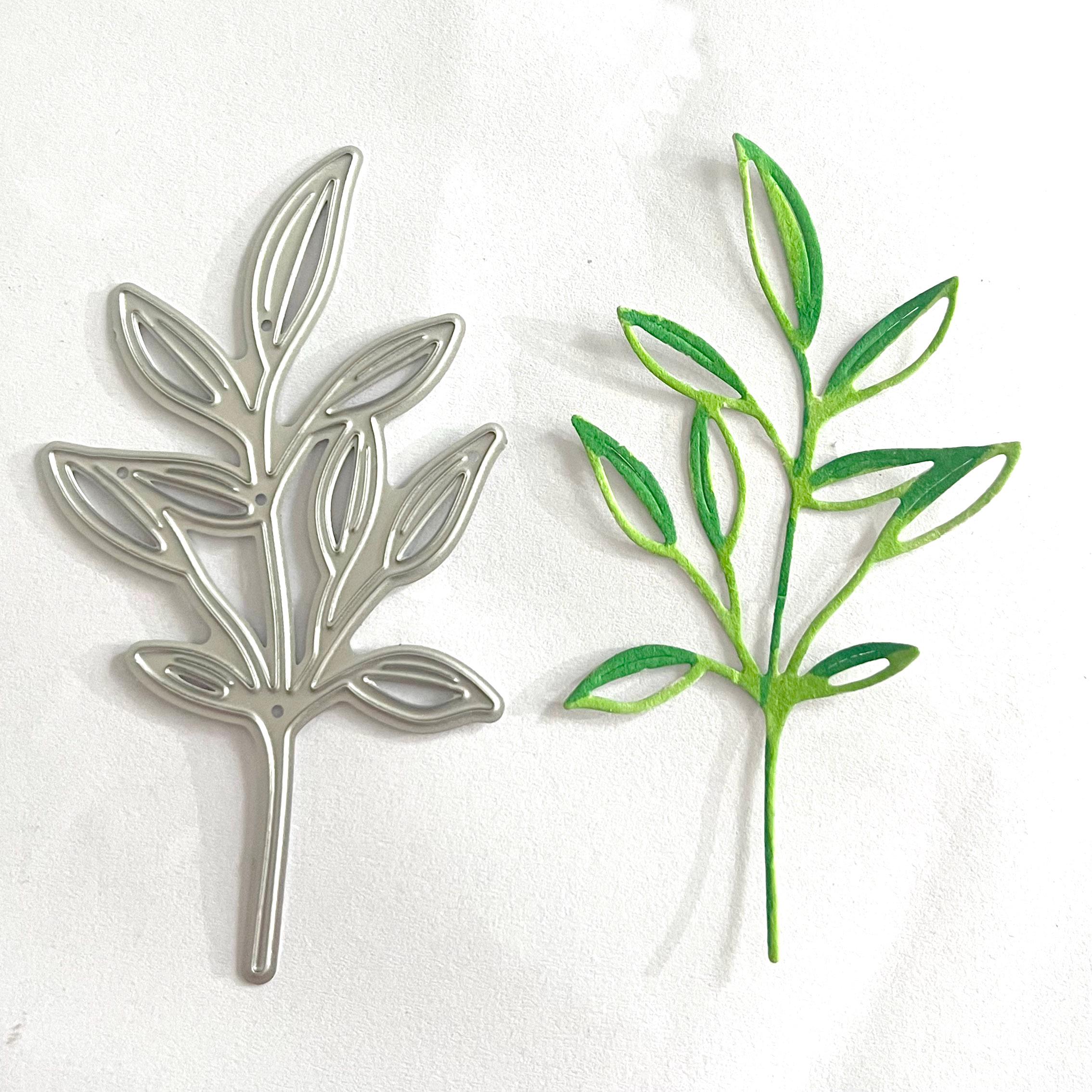 Leaf Metal Cutting Dies Set for Paper Crafts, 2 Tree Leaves for Card Making & Scrapbooking
