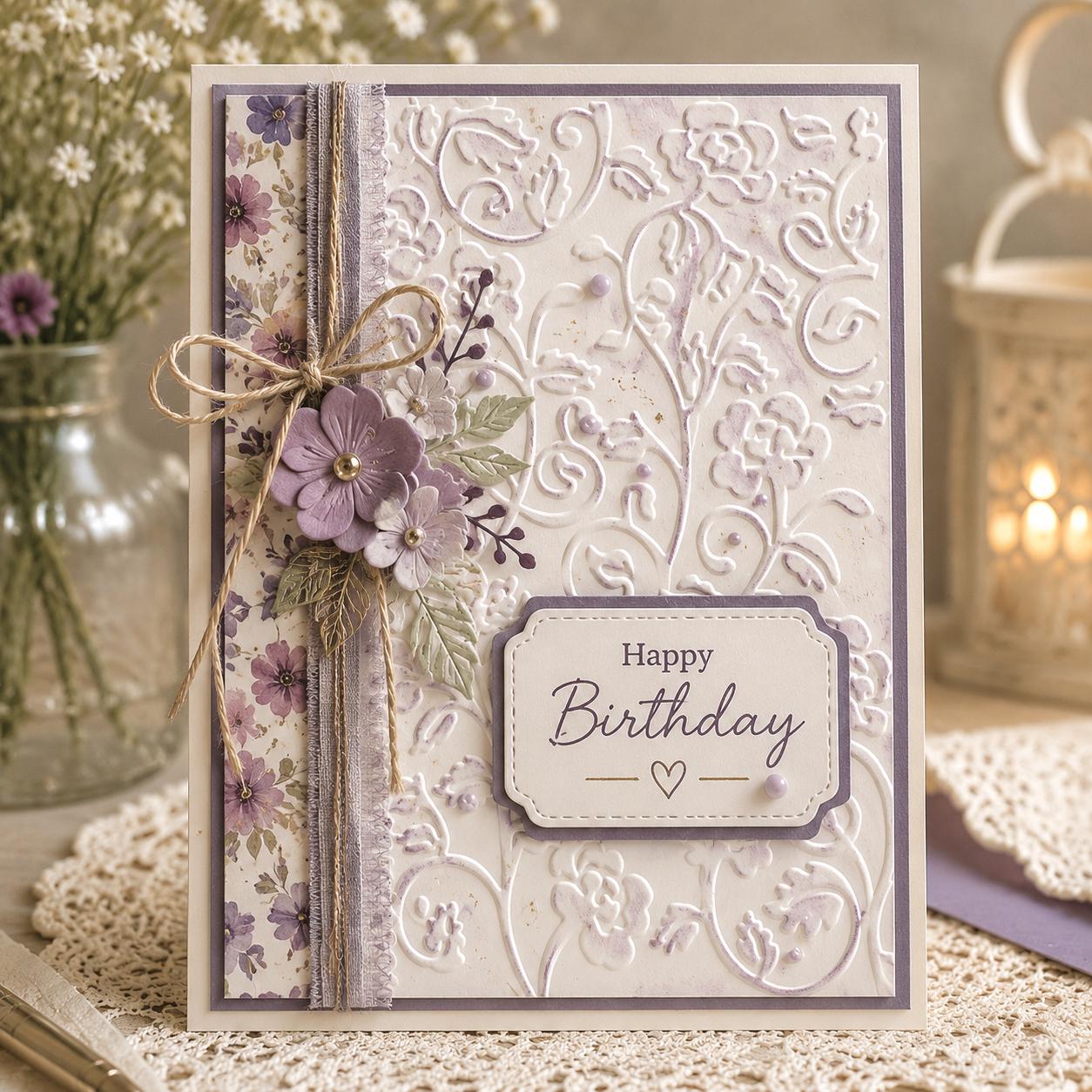 Floral Vine Embossing Folder for Crafts and Card making