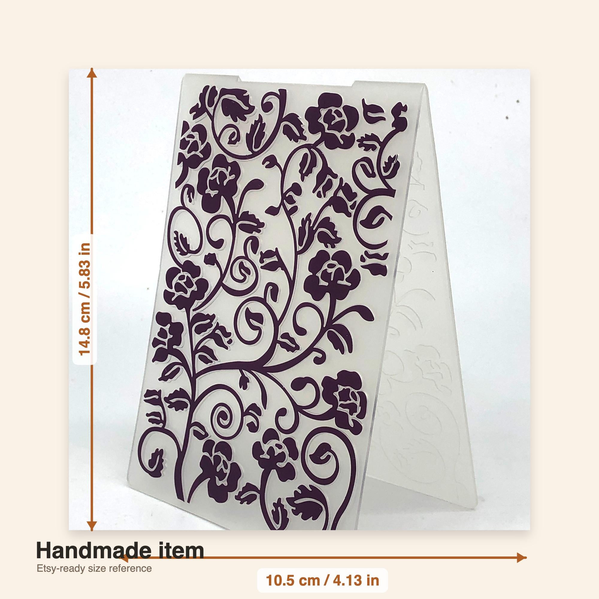 Floral Vine Embossing Folder for Crafts and Card making