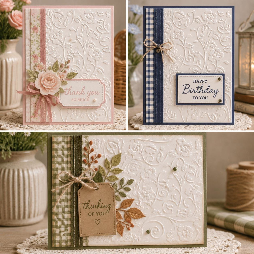 Floral Vine Embossing Folder for Crafts and Card making