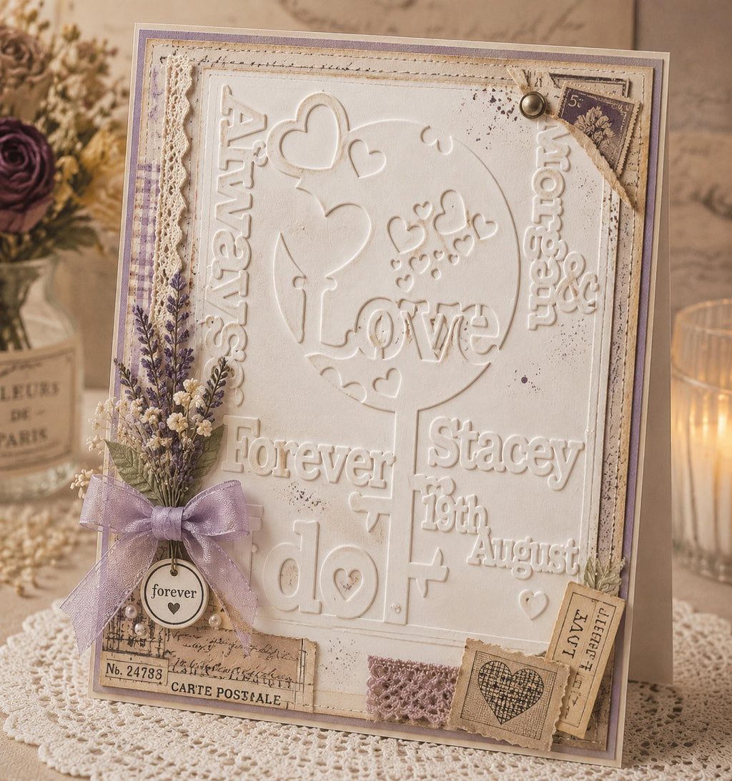 Love Embossing Folder – Heart Design for Cardmaking & Scrapbooking
