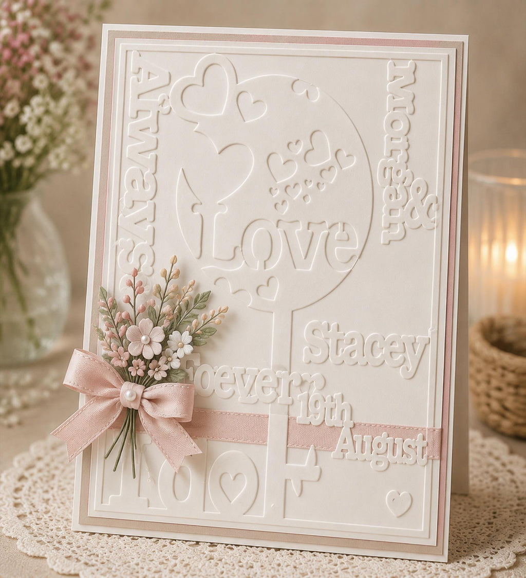 Love Embossing Folder – Heart Design for Cardmaking & Scrapbooking