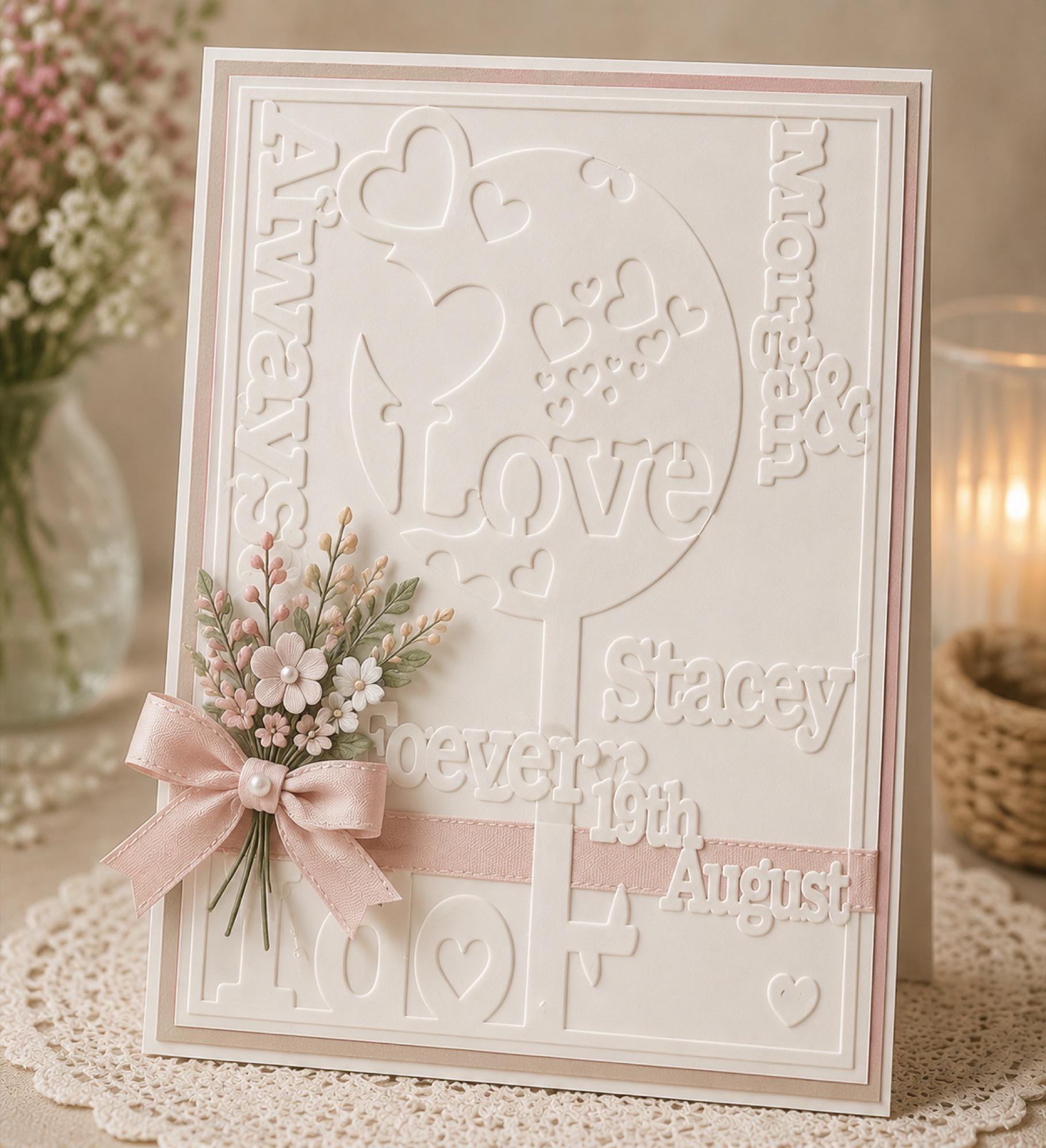 Love Embossing Folder – Heart Design for Cardmaking & Scrapbooking