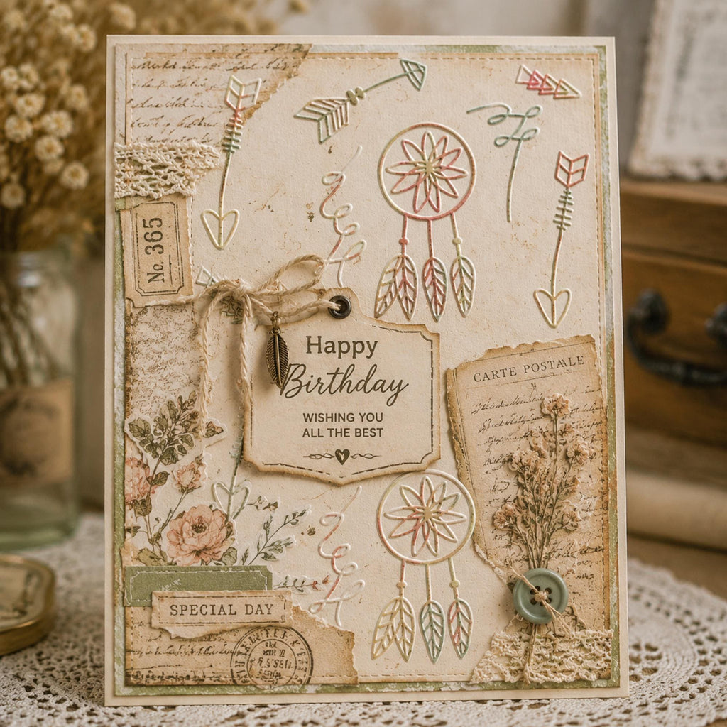 Dream Catcher Embossing Folder for Card making & Scrapbooking