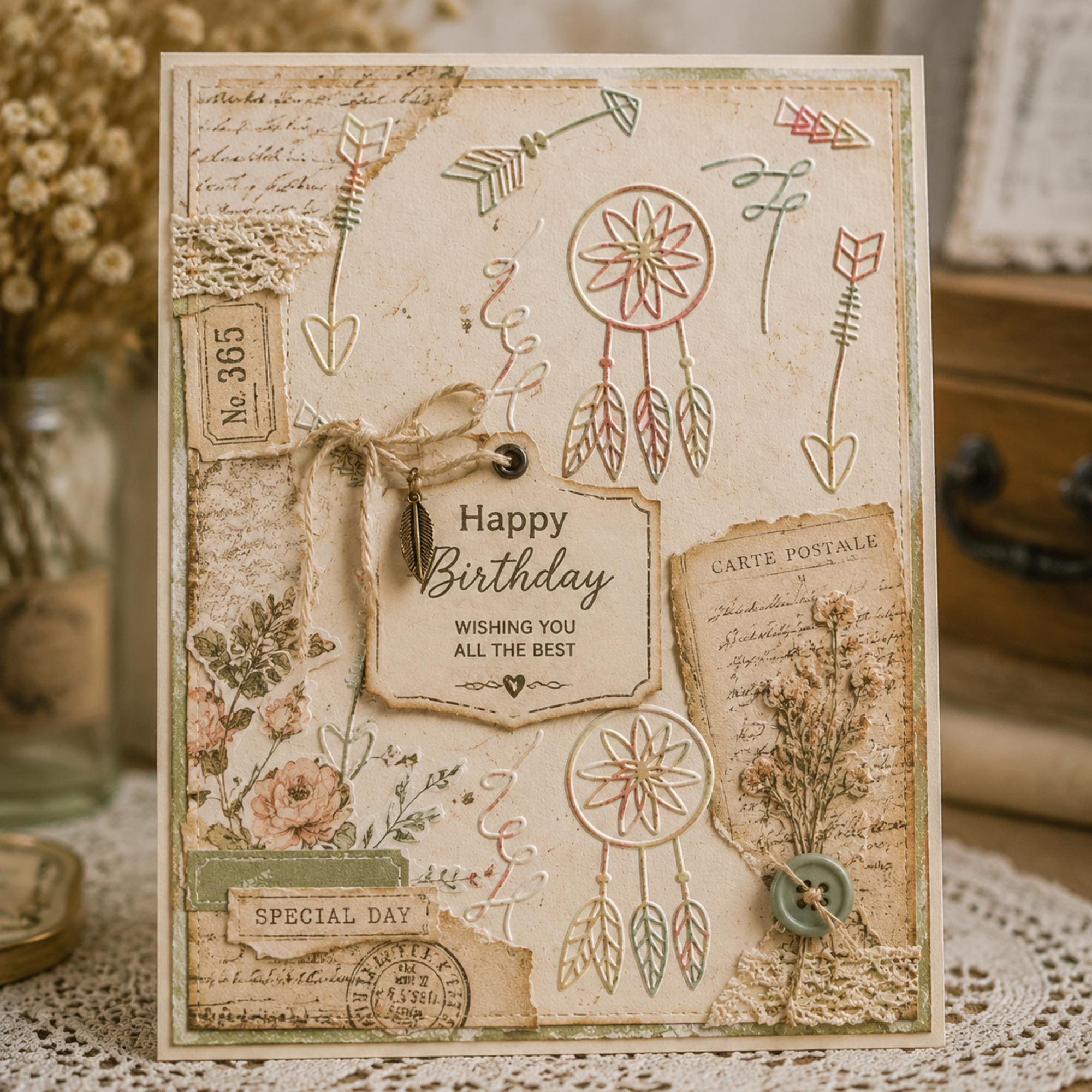 Dream Catcher Embossing Folder for Card making & Scrapbooking