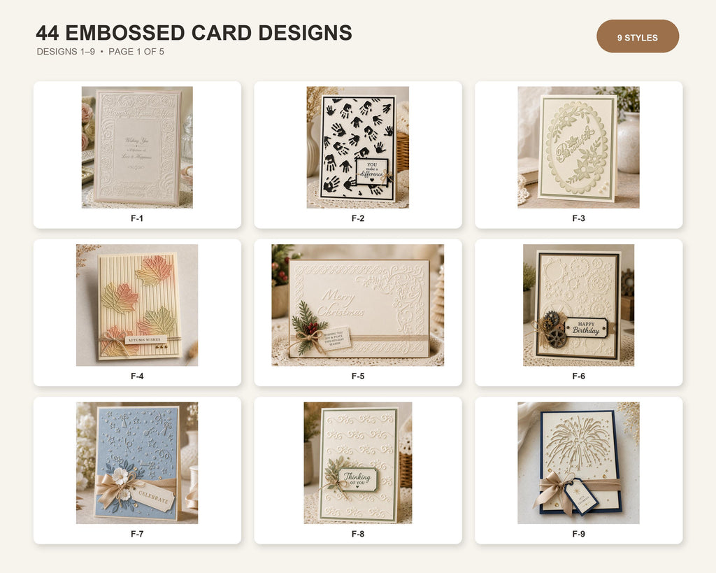 Embossing Folder, Choose from 44 Cardmaking Patterns, Scrapbooking Paper Craft Tool