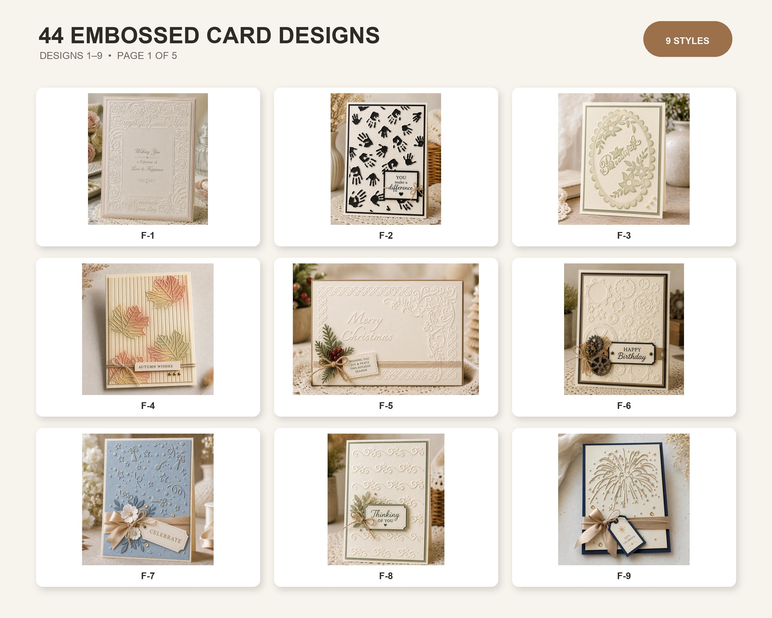 Embossing Folder, Choose from 44 Cardmaking Patterns, Scrapbooking Paper Craft Tool