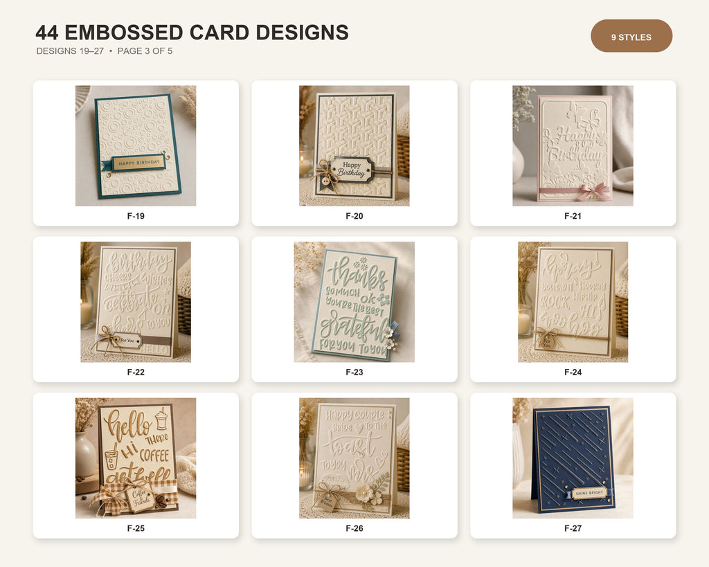 Embossing Folder, Choose from 44 Cardmaking Patterns, Scrapbooking Paper Craft Tool