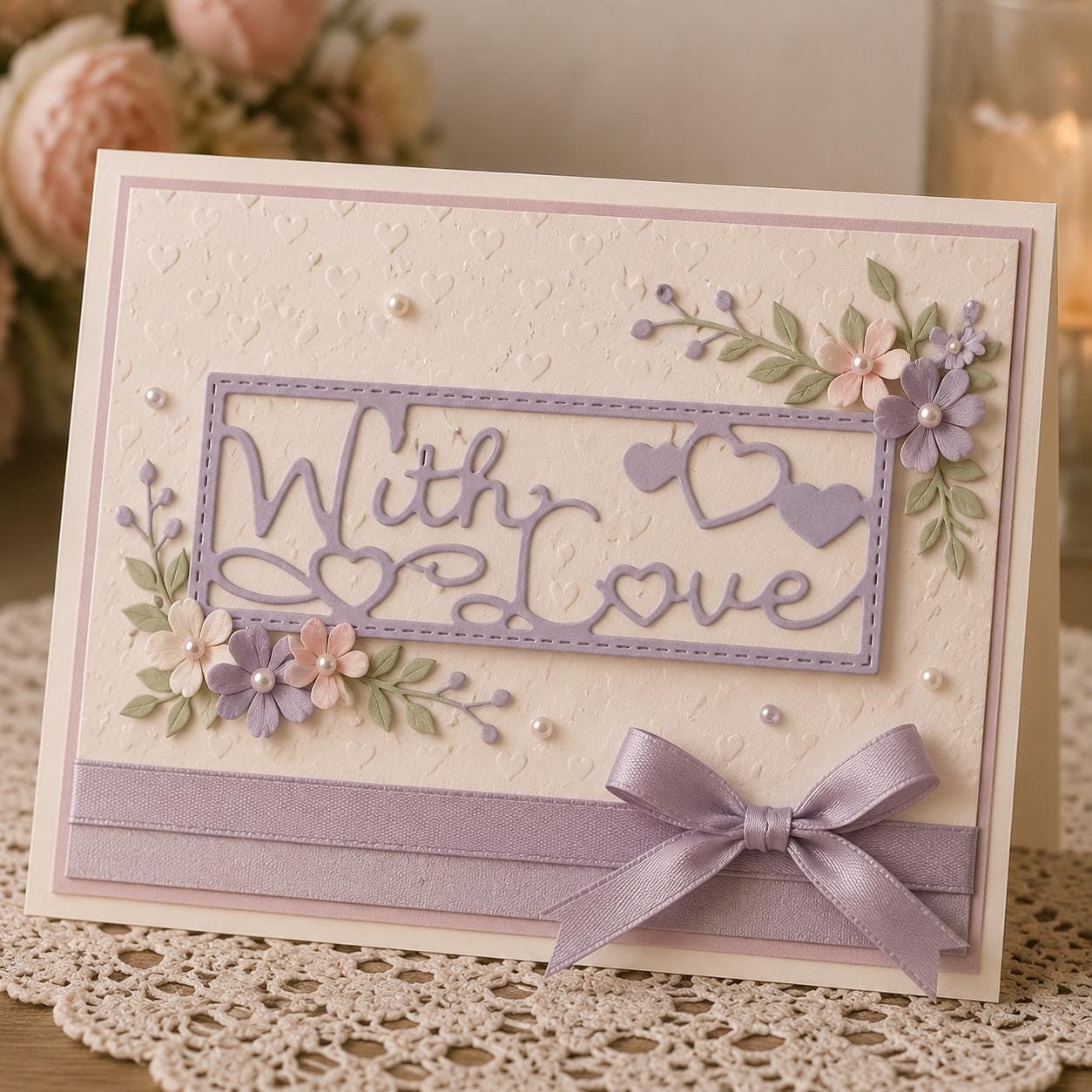 With Love Metal Die Cut Stencil for Scrapbooking Card Making and Party Decorations