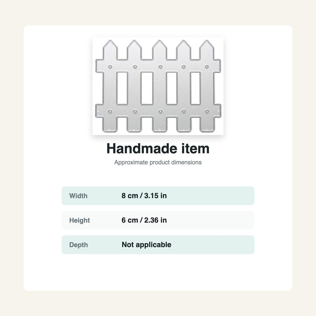 Metal Fence Die Cutter for Paper Crafts and Scrapbooking 8x6 cm
