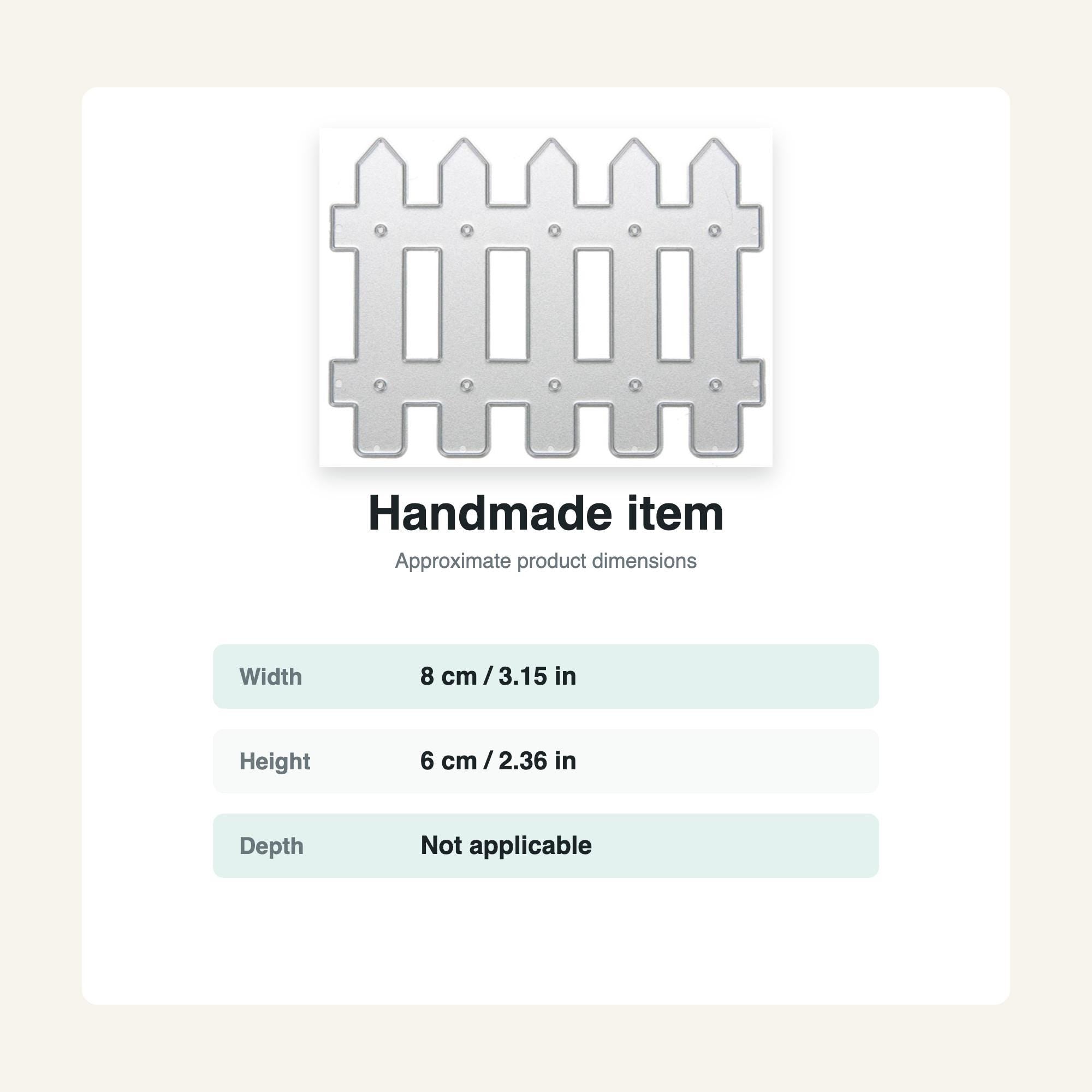 Metal Fence Die Cutter for Paper Crafts and Scrapbooking 8x6 cm