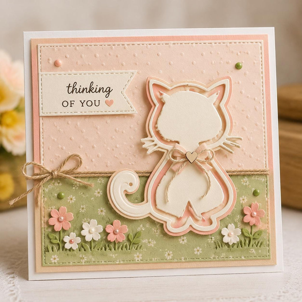 Mini Cat Metal Die Cut for Scrapbooking and Crafting
