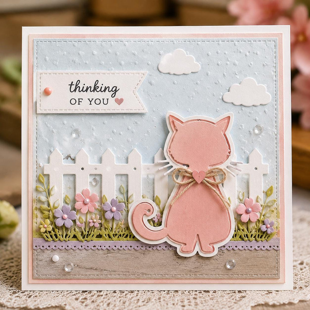 Mini Cat Metal Die Cut for Scrapbooking and Crafting