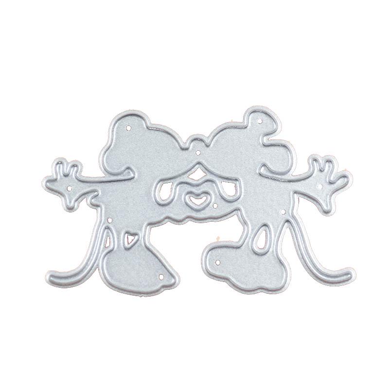 Kissing Mouse Couple Metal Cutting Dies for Scrapbooking and Card Making Crafts