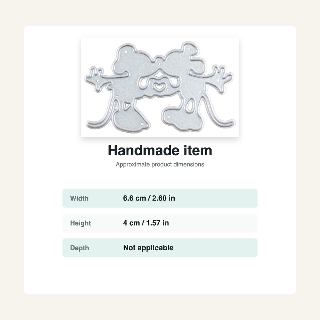 Kissing Mouse Couple Metal Cutting Dies for Scrapbooking and Card Making Crafts
