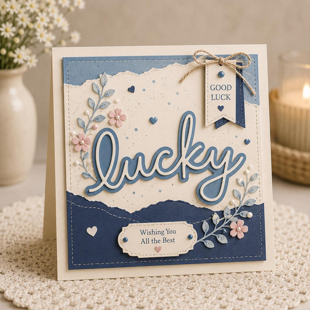Lucky With Shadow Metal Die Cut for Scrapbooking and Card Making