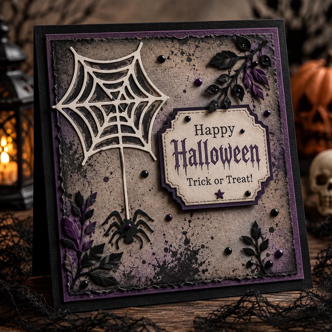 Spider With Web Metal Cutting Die for Halloween Scrapbooking and Crafting