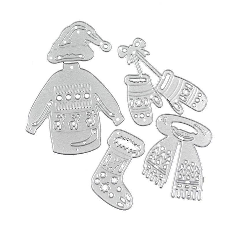 Winter Clothing Metal Cutting Dies for Scrapbooking and Card Making