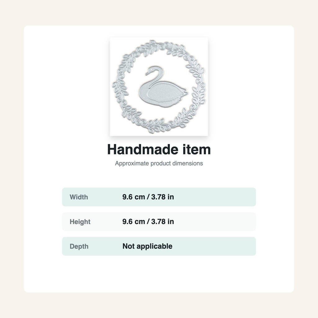 Metal Cutting Die with Cartoon Swan and Floral Frame for Paper Crafting