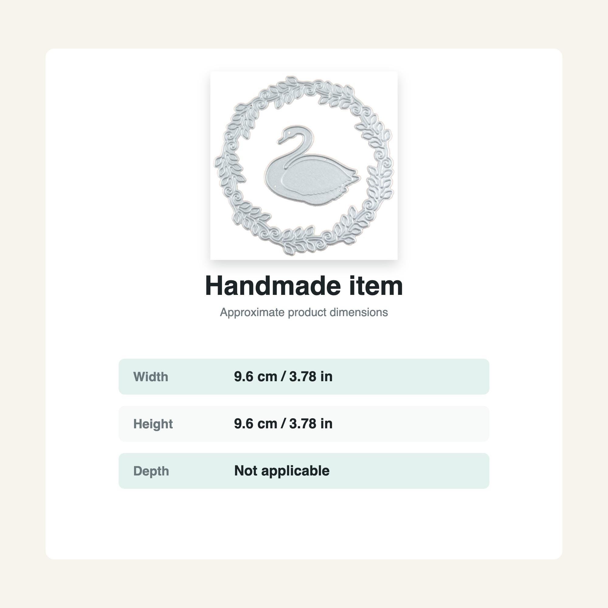 Metal Cutting Die with Cartoon Swan and Floral Frame for Paper Crafting