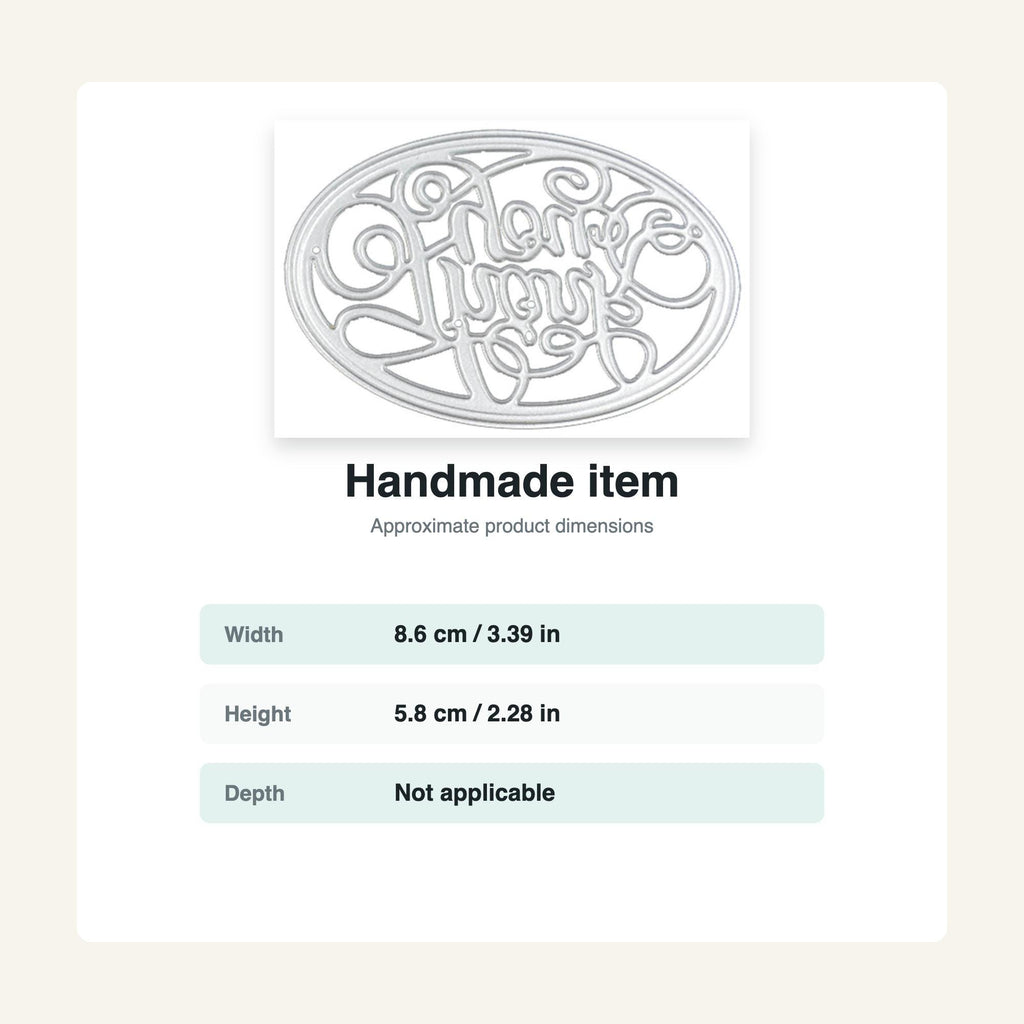 Thank you Oval Metal Craft Die for Card Making and Scrapbooking