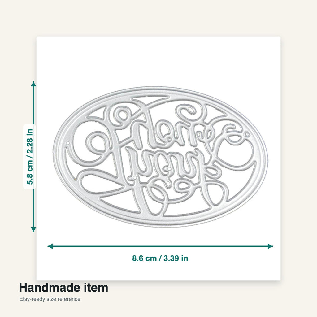 Thank you Oval Metal Craft Die for Card Making and Scrapbooking