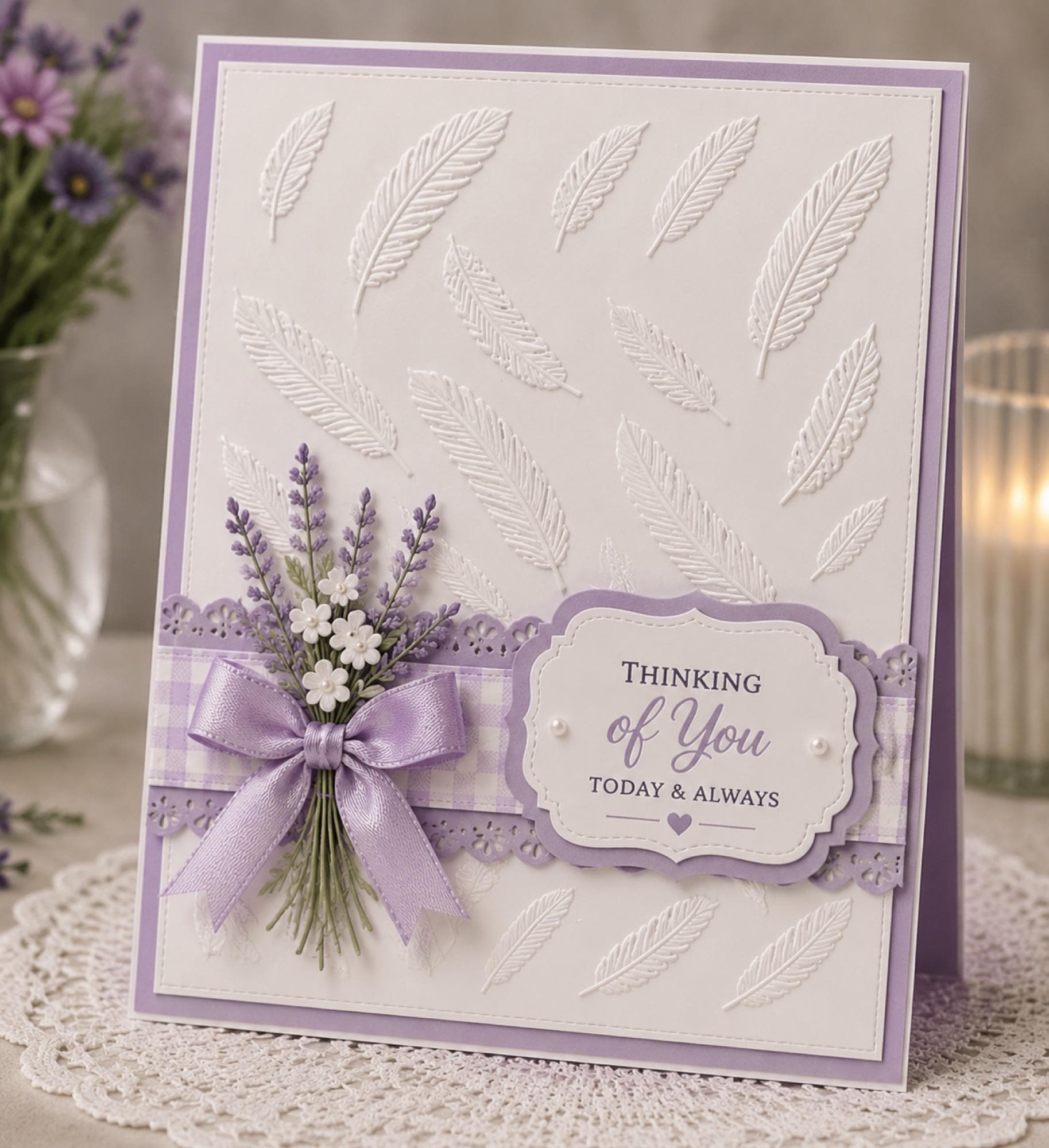 Feather Embossing Folder, Card Making Texture Tool for Scrapbooking,105x148mm