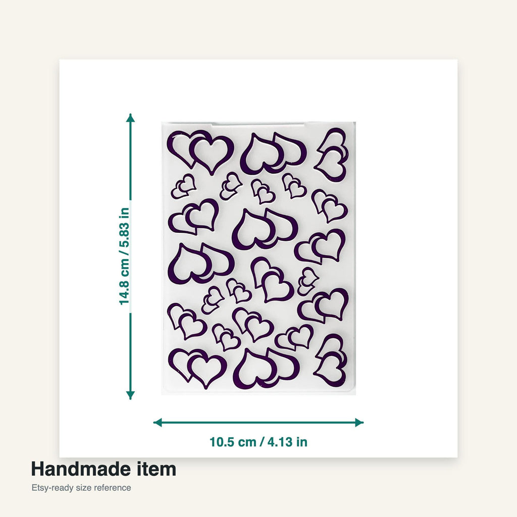 Heart Embossing Folder, Card Making Texture Tool for Scrapbooking, 105x148mm