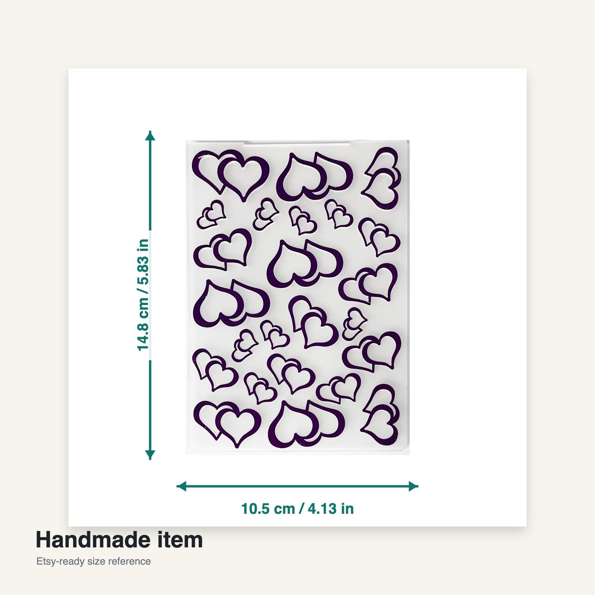 Heart Embossing Folder, Card Making Texture Tool for Scrapbooking, 105x148mm