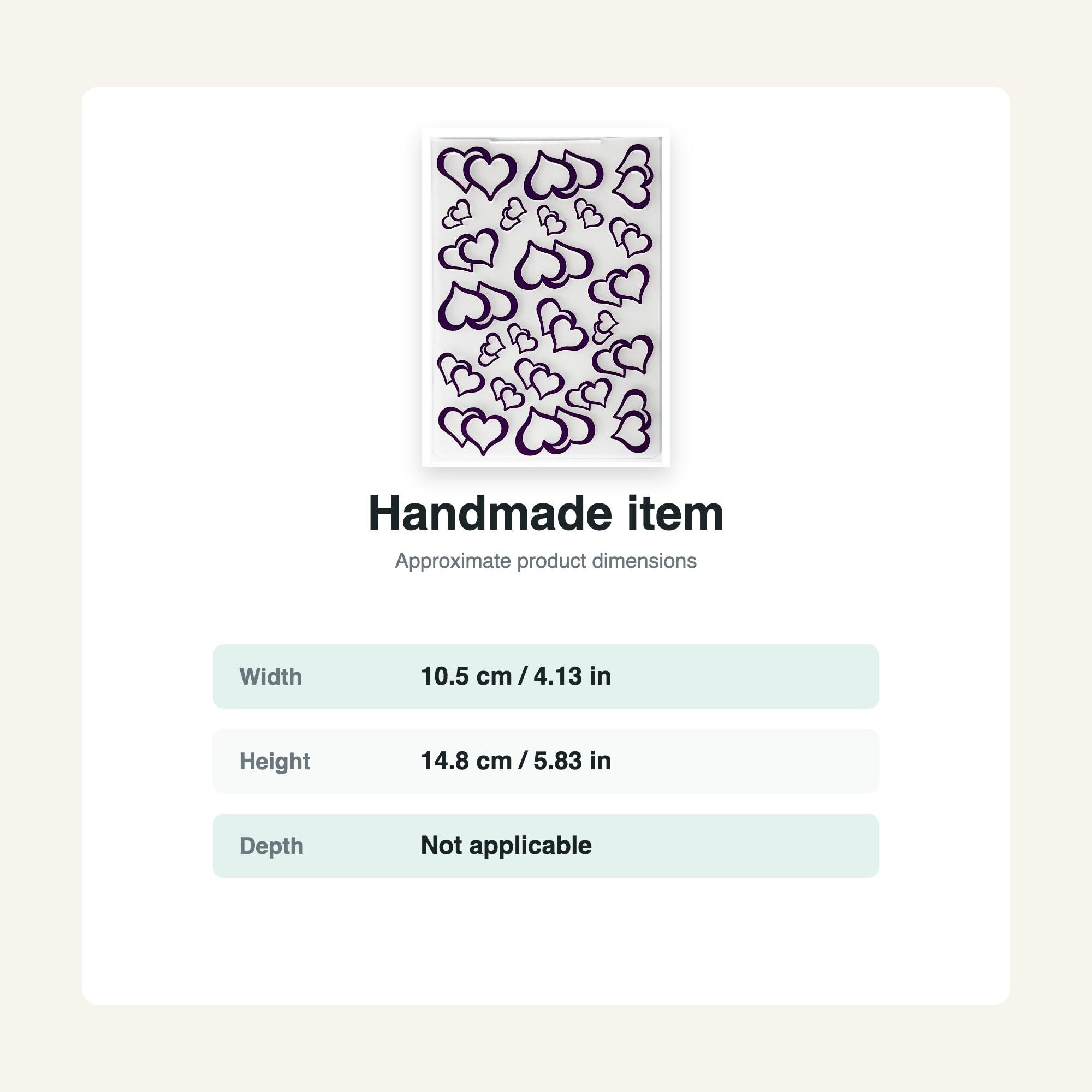 Heart Embossing Folder, Card Making Texture Tool for Scrapbooking, 105x148mm