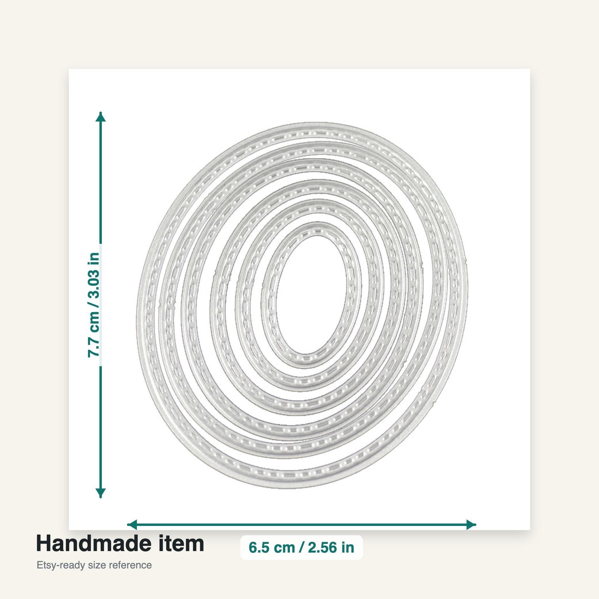 Metal Cutting Die Set for DIY Crafts - Oval Stitched Frames for Scrapbooking & Card Making