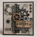 Industrial Grunge Stamp and Die Set, Steampunk Gears, Chains, Tags, Scrapbook Card Making