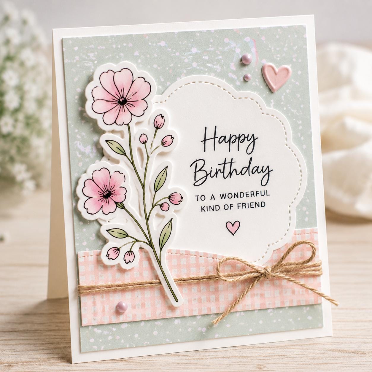 Floral Stamp and Die Set, Botanical Flower Cutting Dies, Card Making Supplies