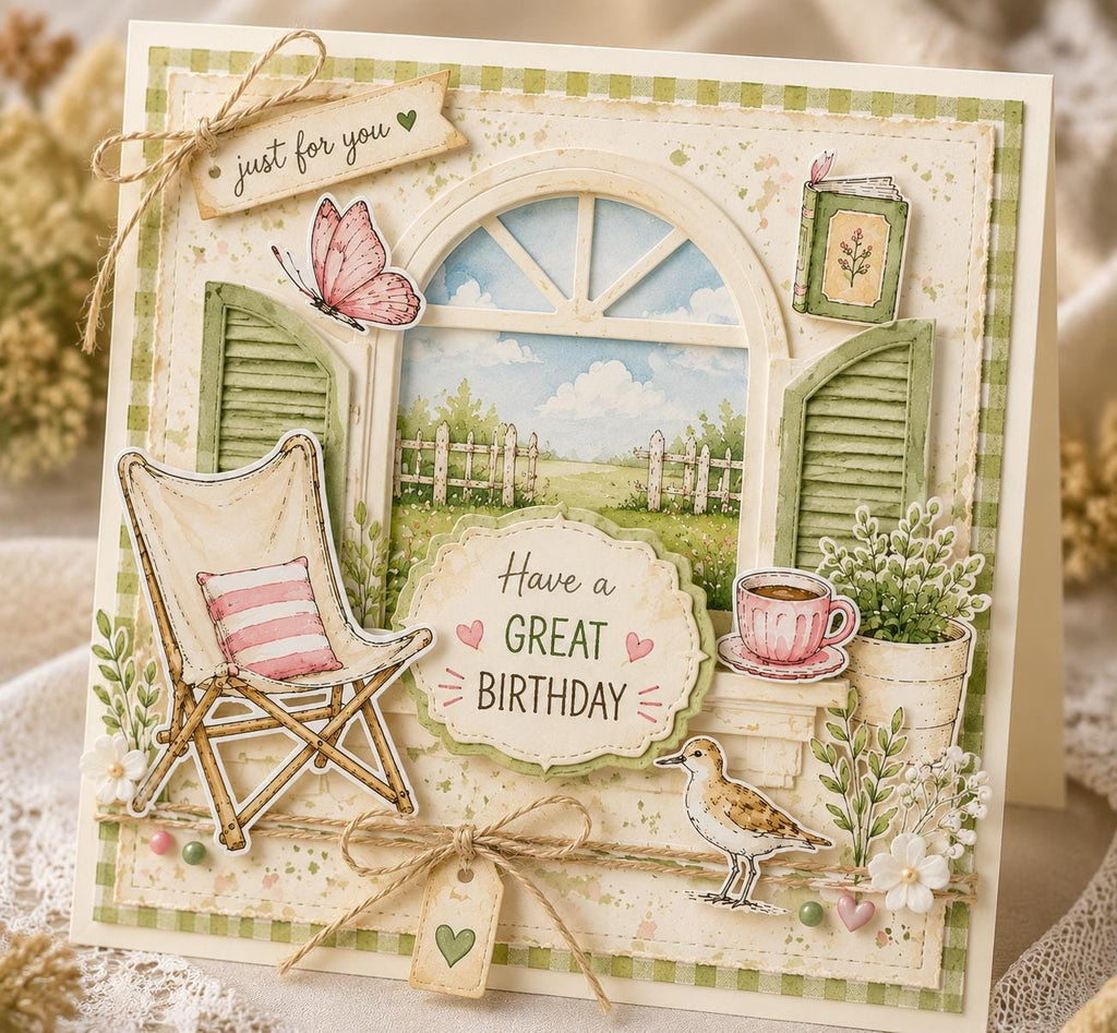 Relax Chair Stamp and Die Set, Cozy Card Making, Father's Day, Birthday Craft Supply