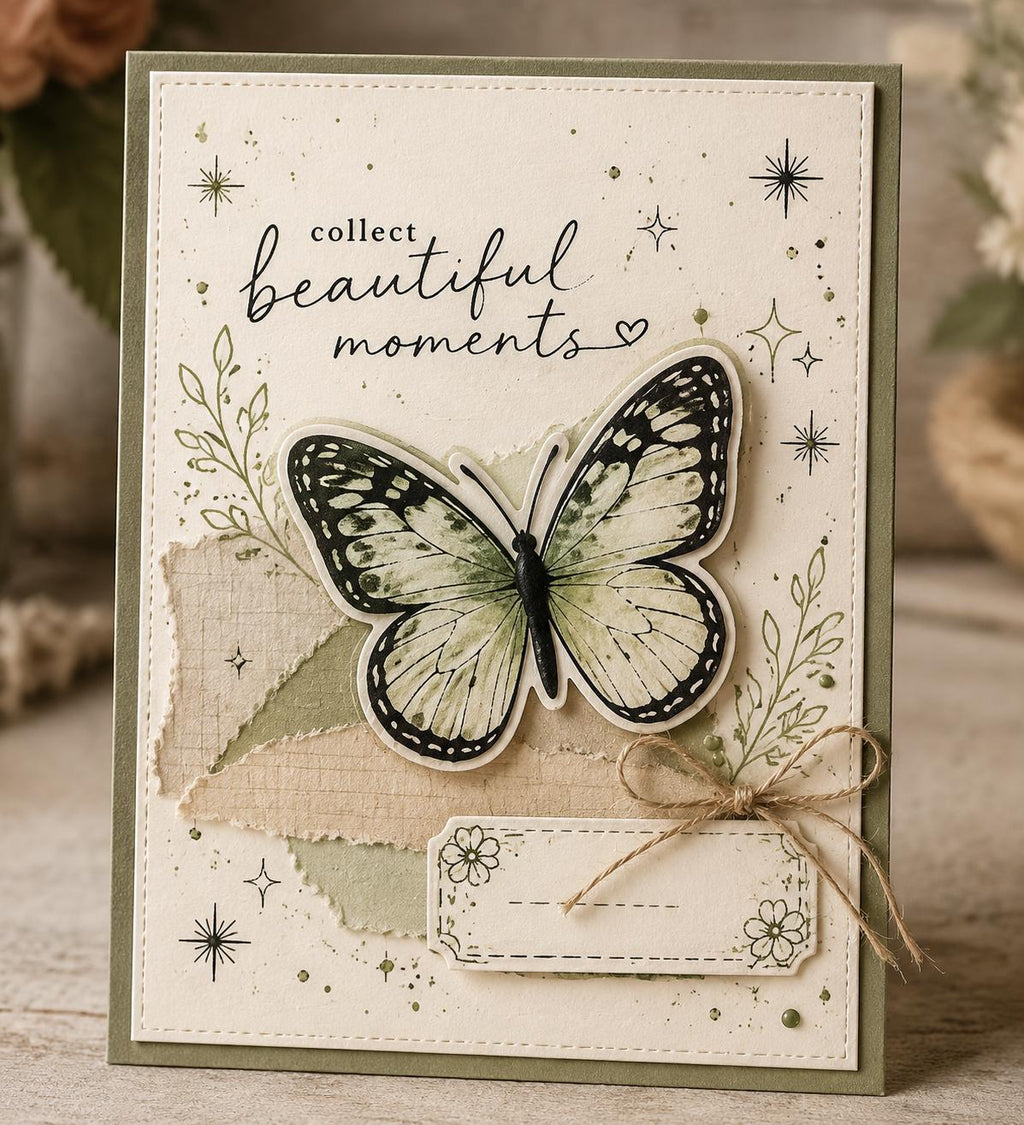 Clear Stamp and Butterfly Cutting Dies, Memory Keeping Scrapbook Craft Supply