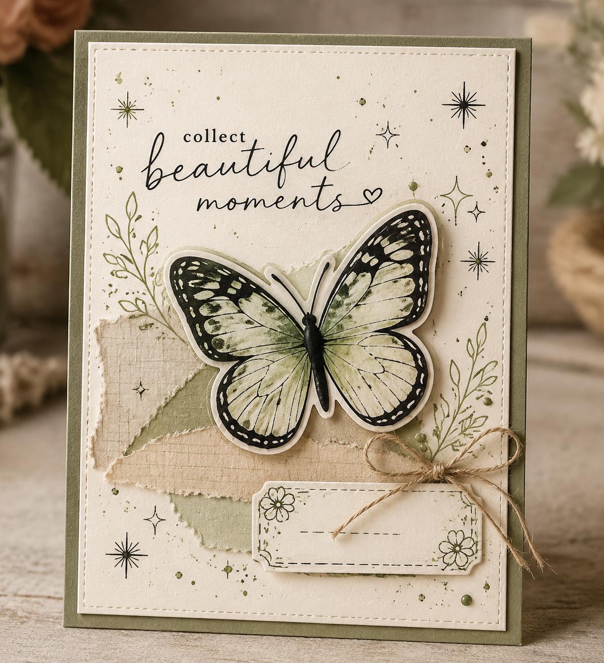 Clear Stamp and Butterfly Cutting Dies, Memory Keeping Scrapbook Craft Supply
