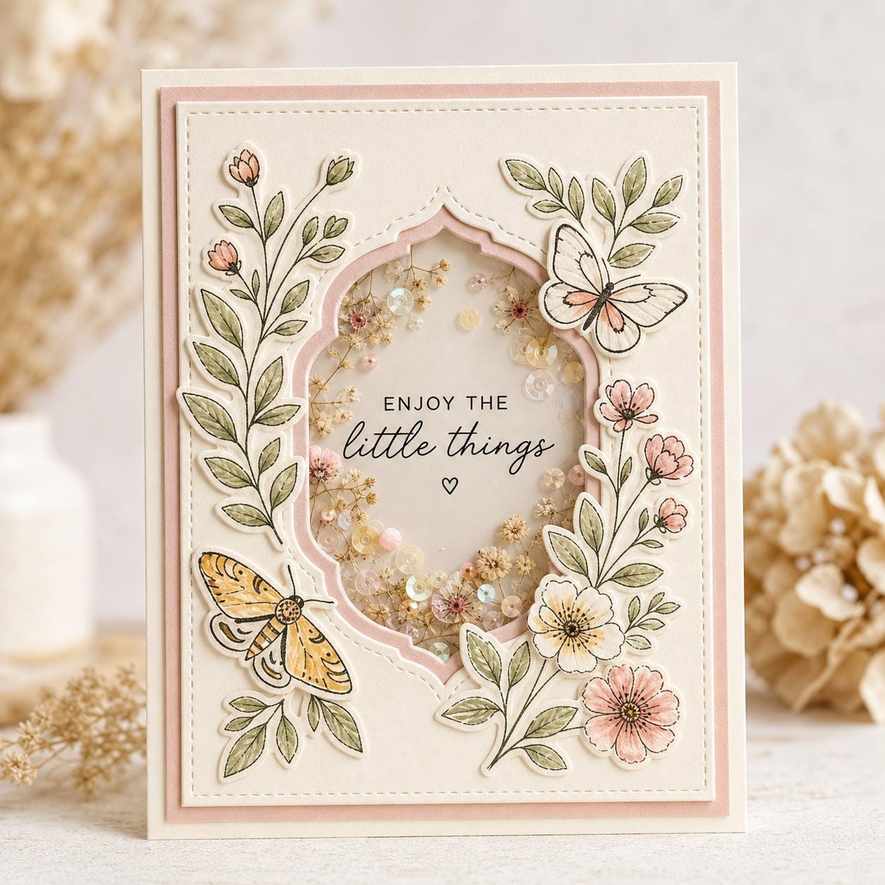 Botanical Stamp & Die Set | Wildflower Butterfly Cardmaking Supplies