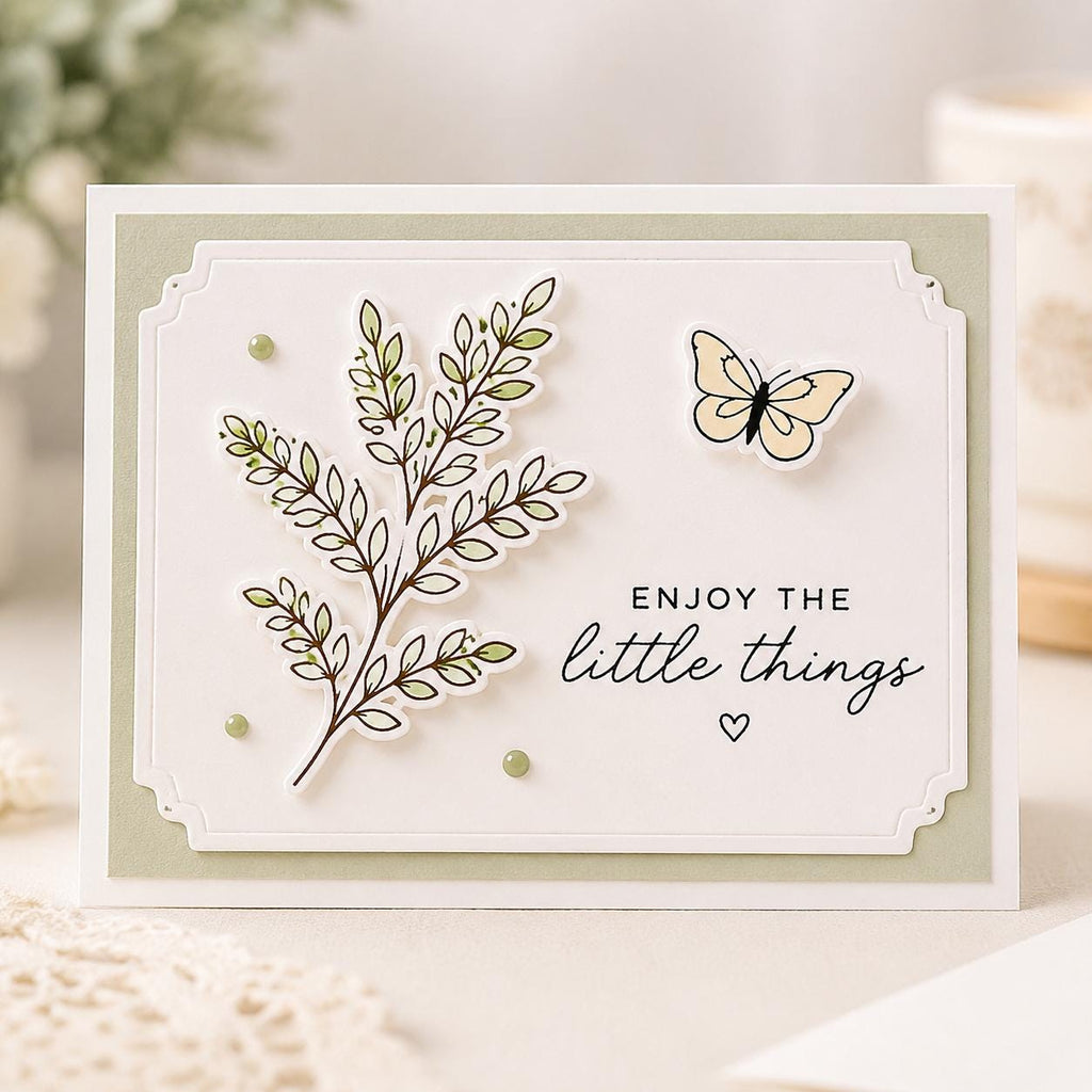 Botanical Stamp & Die Set | Wildflower Butterfly Cardmaking Supplies