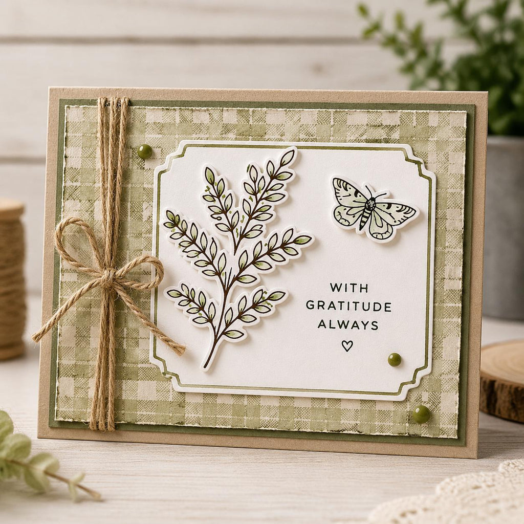 Botanical Stamp & Die Set | Wildflower Butterfly Cardmaking Supplies