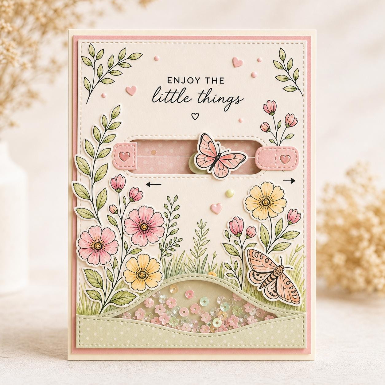 Botanical Stamp & Die Set | Wildflower Butterfly Cardmaking Supplies