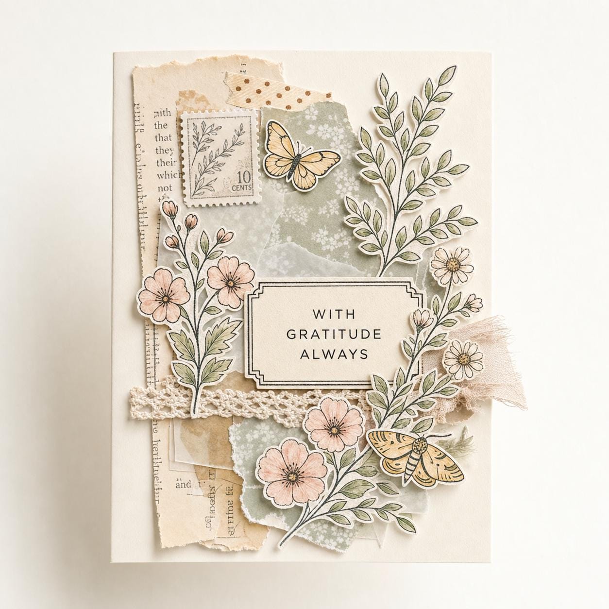 Botanical Stamp & Die Set | Wildflower Butterfly Cardmaking Supplies