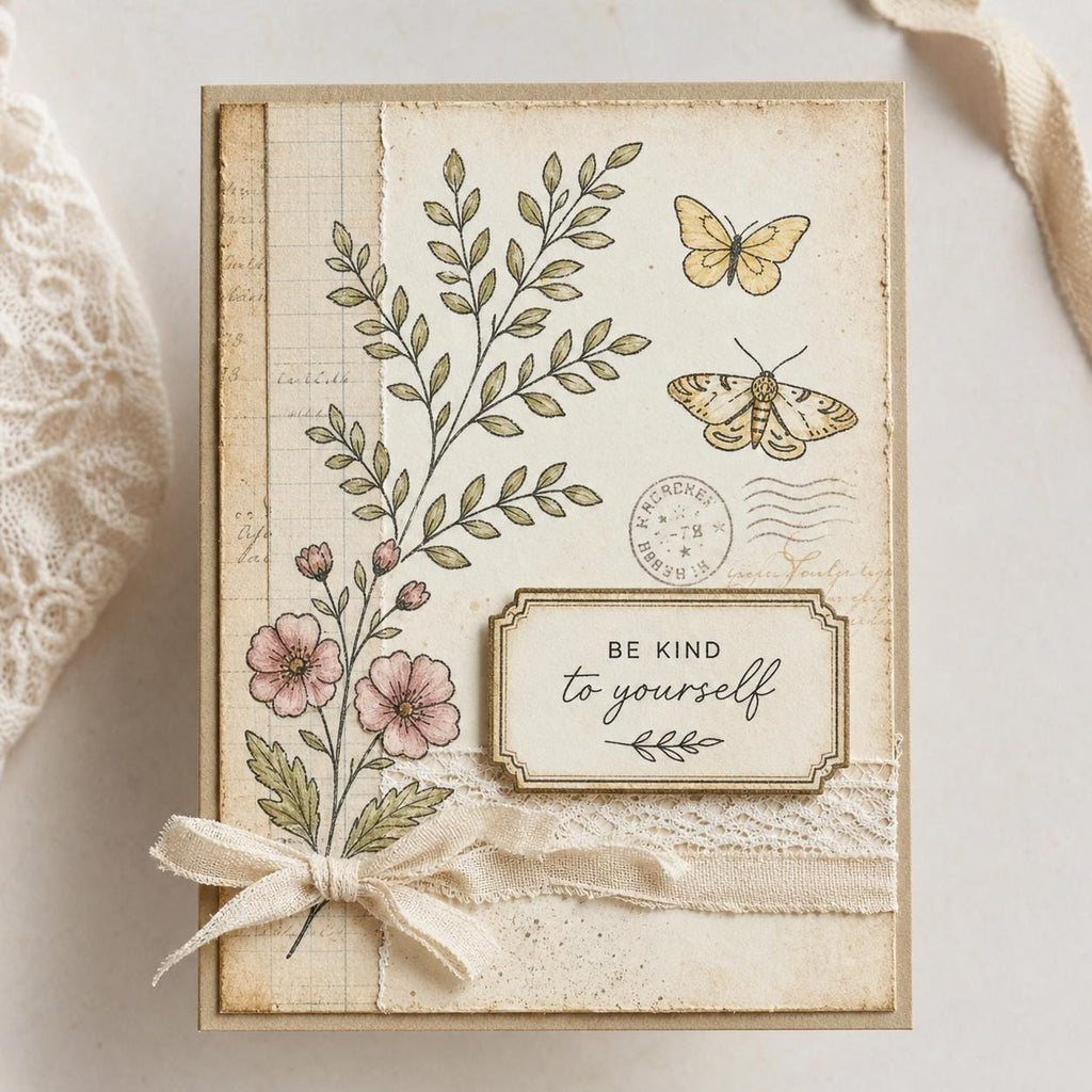 Botanical Stamp & Die Set | Wildflower Butterfly Cardmaking Supplies