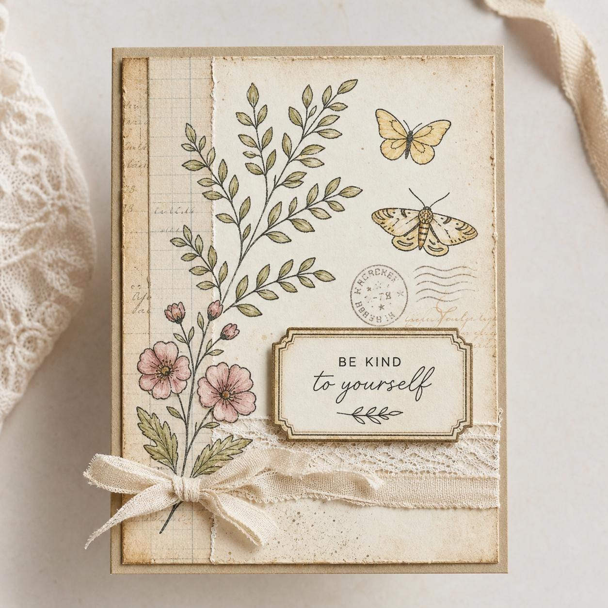 Botanical Stamp & Die Set | Wildflower Butterfly Cardmaking Supplies