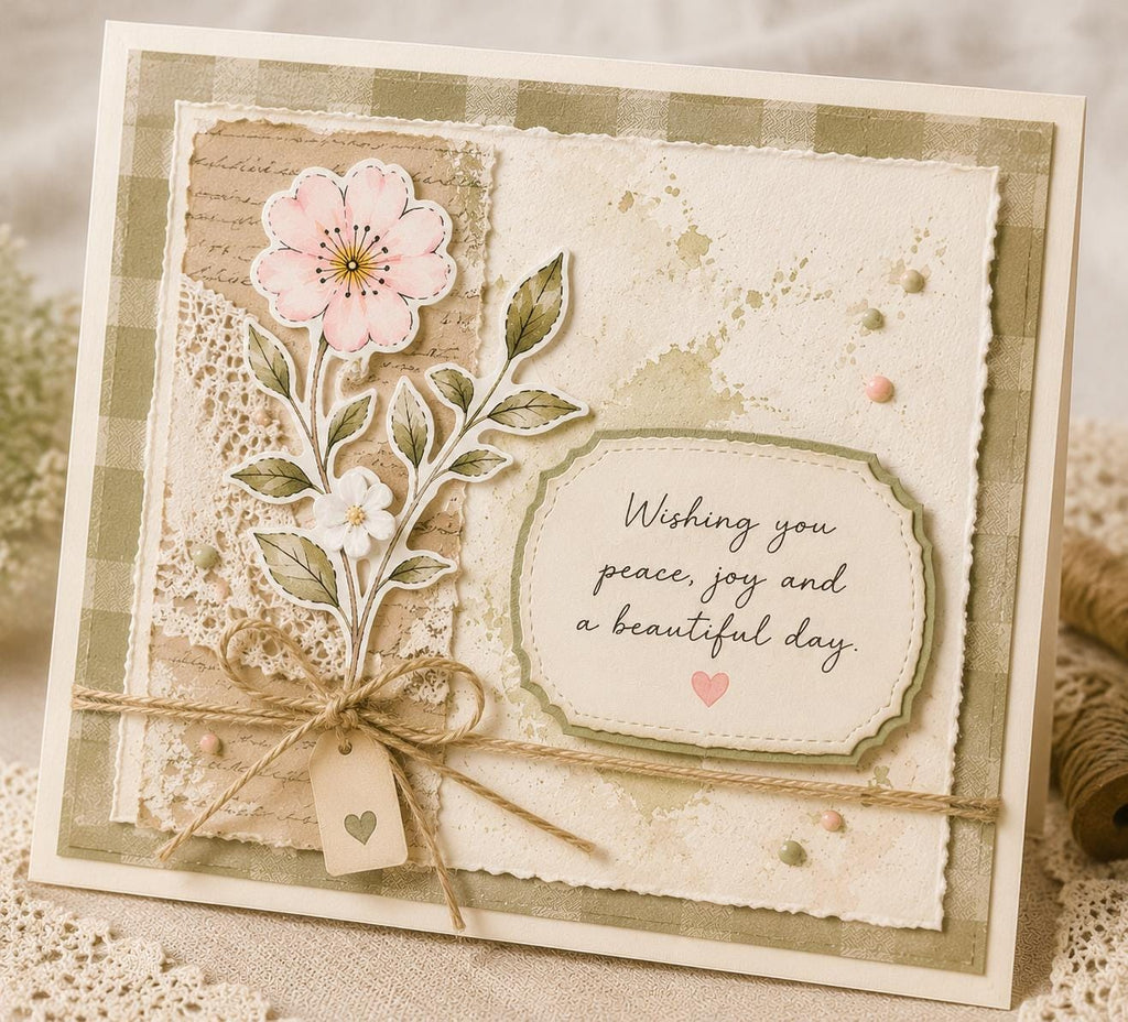 Cherry Blossom Stamp & Dies Set | Floral Sentiment Card Making Supplies